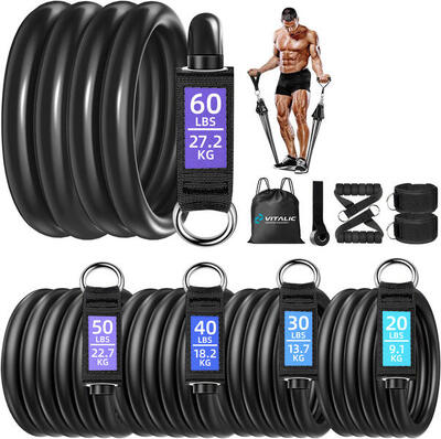 Weerstandsbanden set met handvatten - resistance fitness elastiek - booty band