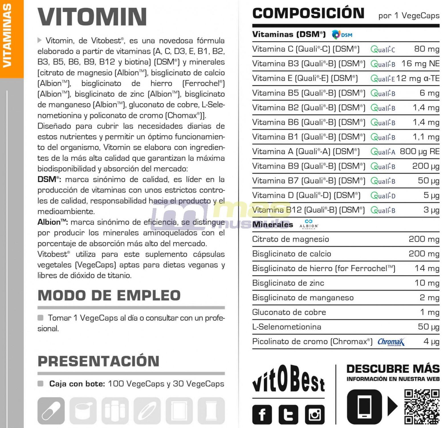 Vitomin - 30 capsules de VitoBest 4/4