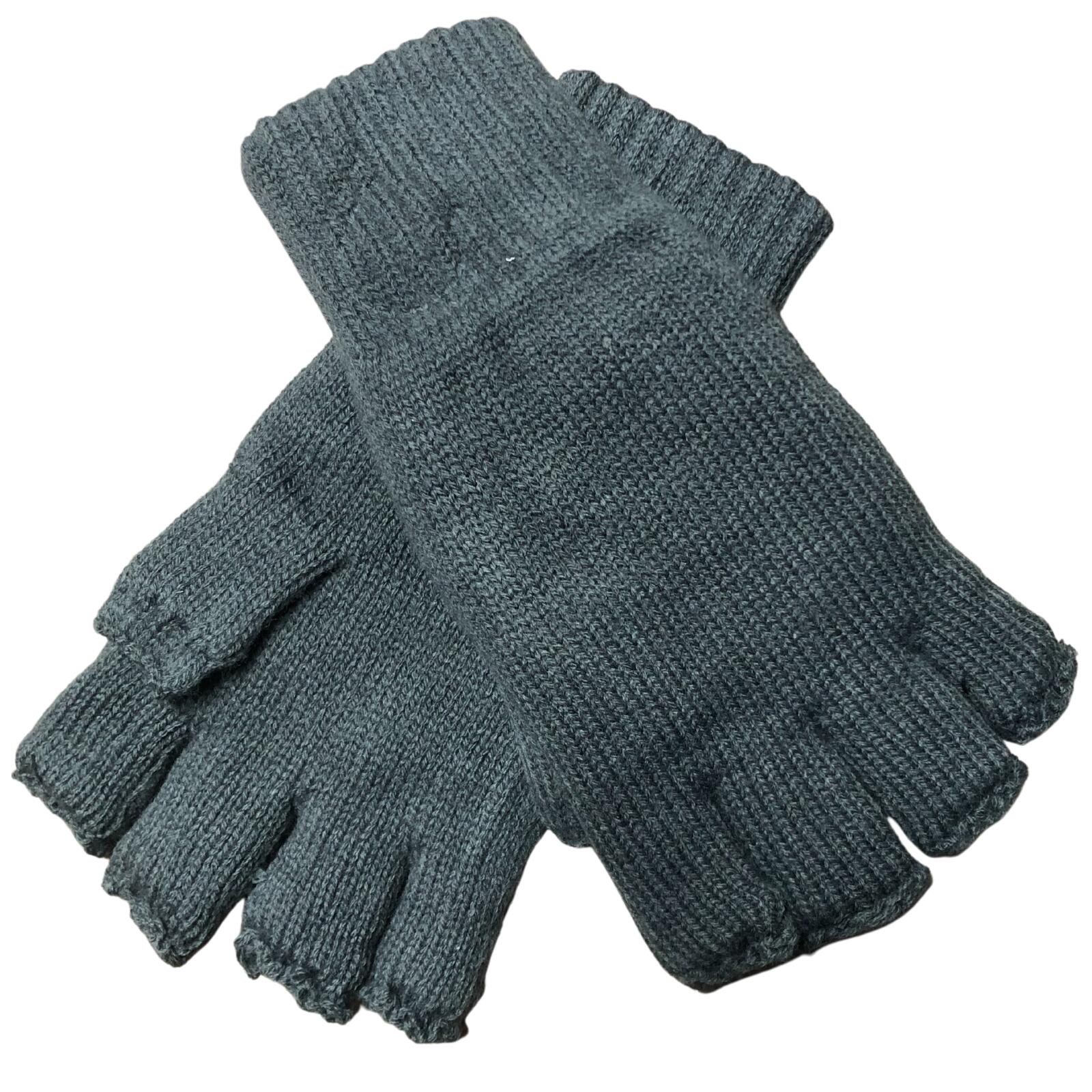 THINSULATE Polar Fleece Fingerless Gloves Warm Knitted Insulation