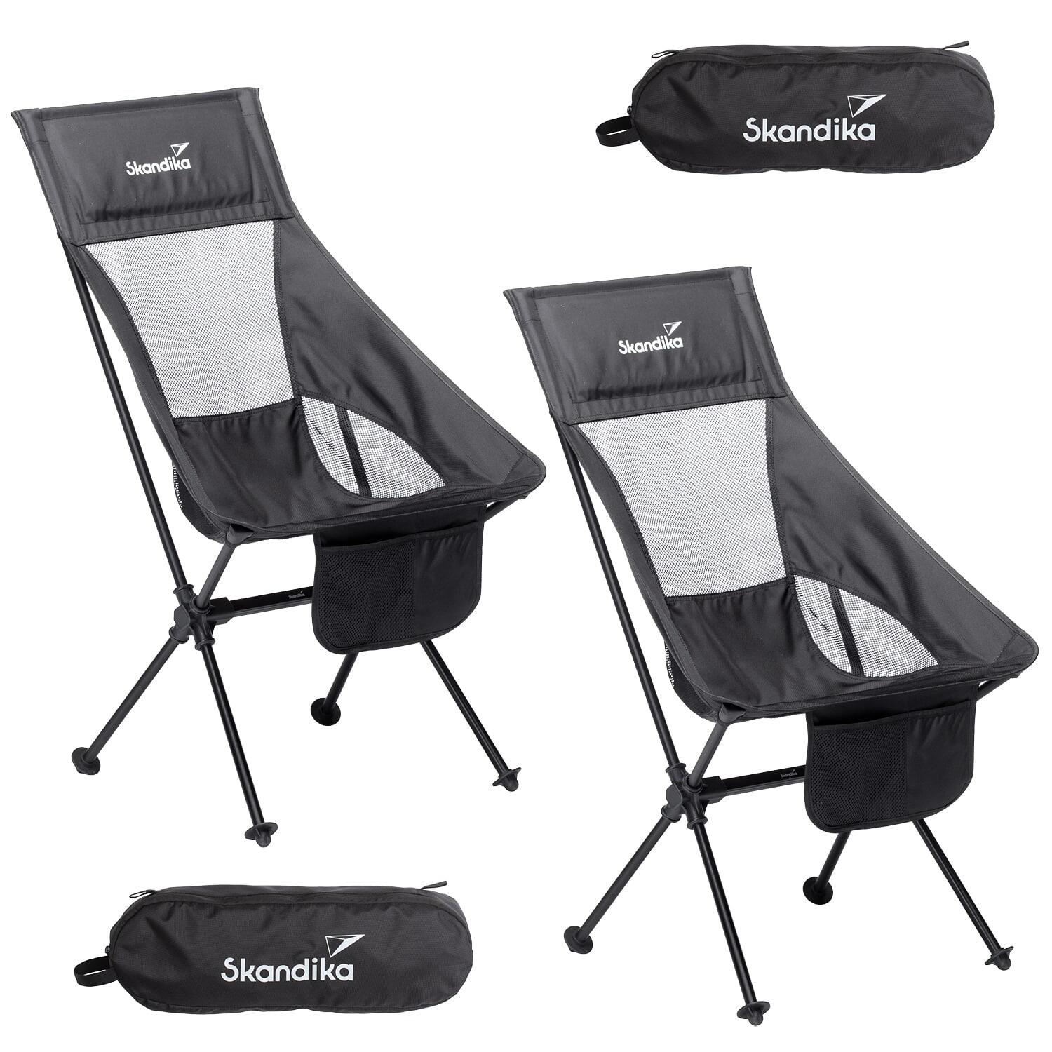 SKANDIKA Set van 2 x Campingstoel Compact - opvouwbaar, stabiel, licht, gepolsterd