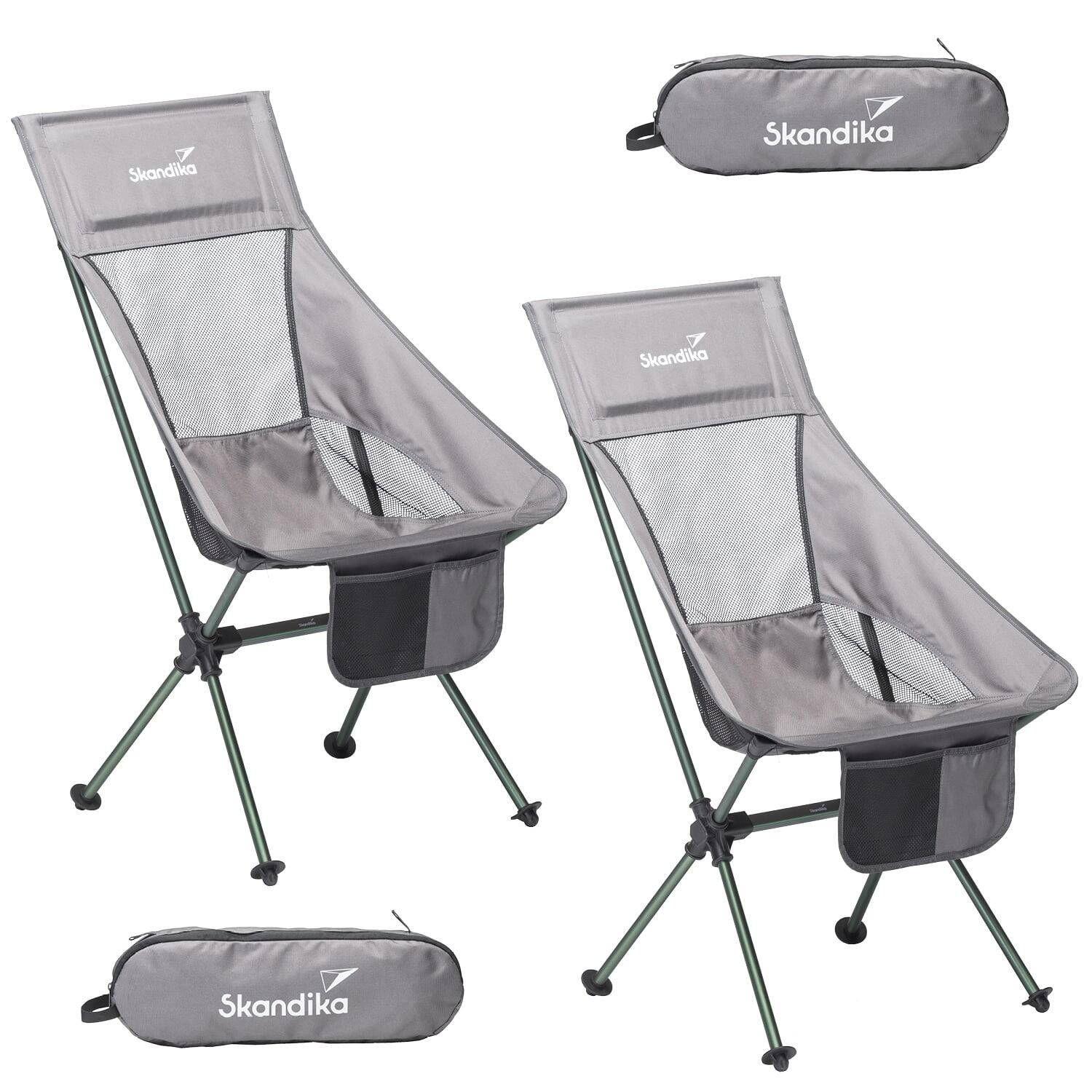 SKANDIKA Set van 2 x Campingstoel Compact - opvouwbaar, stabiel, licht, gepolsterd