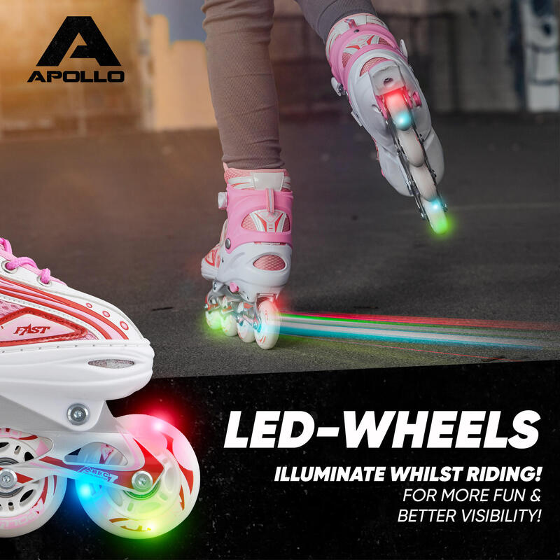 Patines en Línea Niña y Niño Super Blades X Pro S, M, L – Patines de Ruedas LED