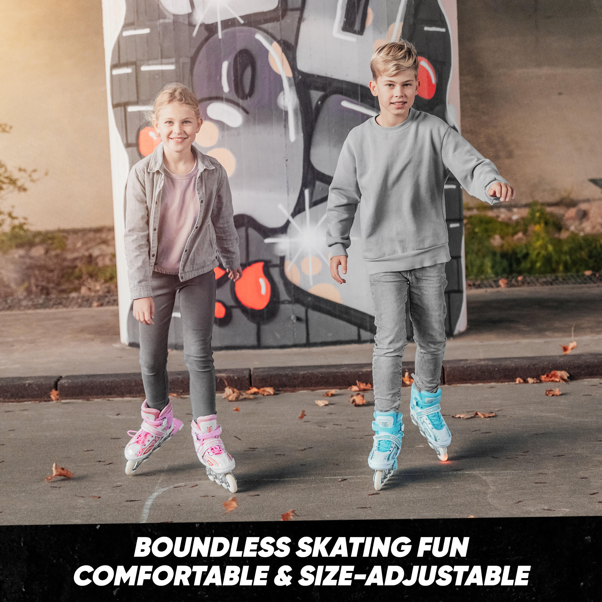 Patins à Roulettes OHMG Super Blades X Pro - Roues LED - Taille Réglable 27-41 - Parfait Pour Enfants Débutants