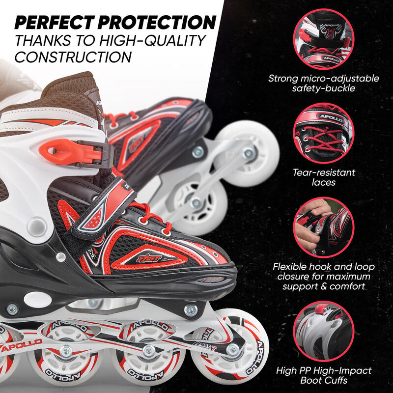 Rollers Enfants Apollo LED - Réglables & Confrontables | Patins à Roulettes Pour Débutants