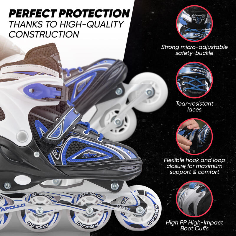 Patines en Línea Niña y Niño Super Blades X Pro S, M, L – Patines de Ruedas LED