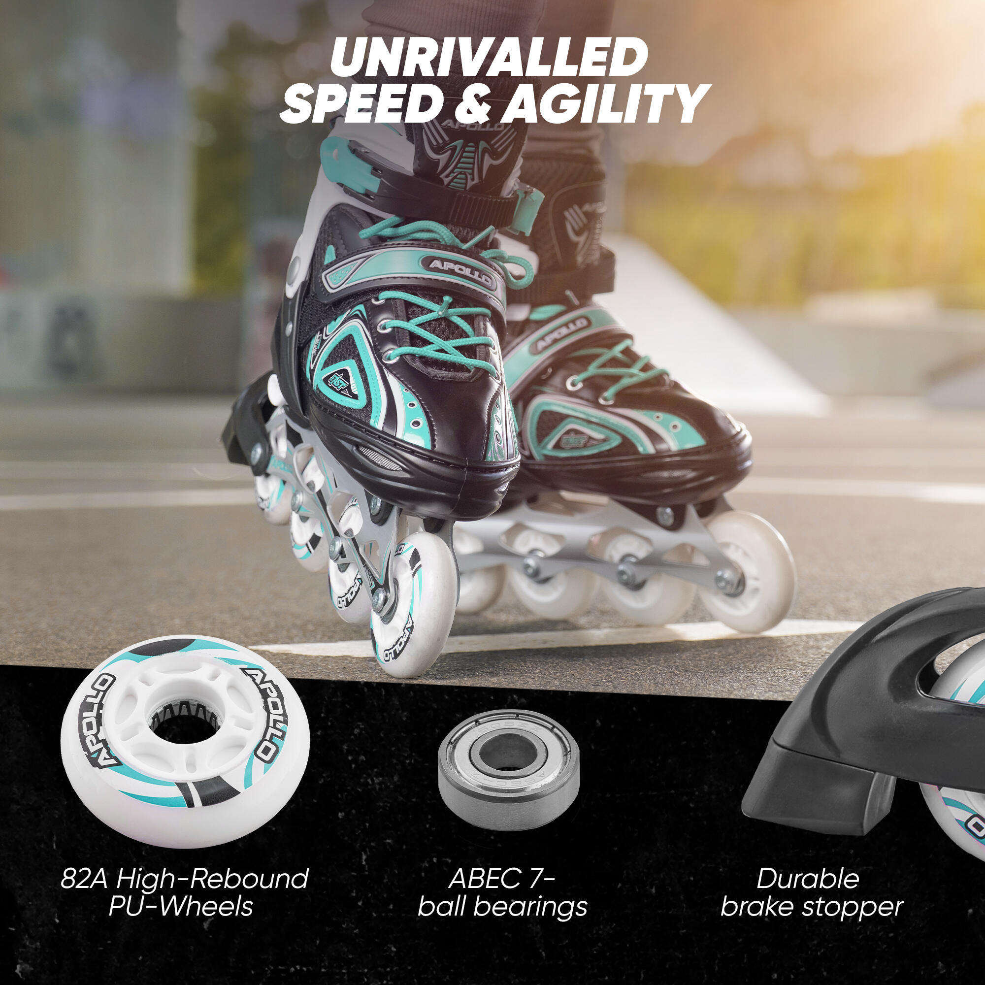 Apollo Super Blades, Gru00f6u00dfenverstellbare Inline Skates Fu00fcr Damen Und