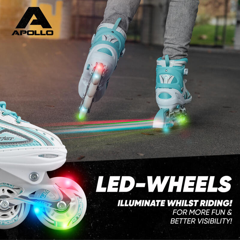 Patines en Línea Niña y Niño Super Blades X Pro S, M, L – Patines de Ruedas LED