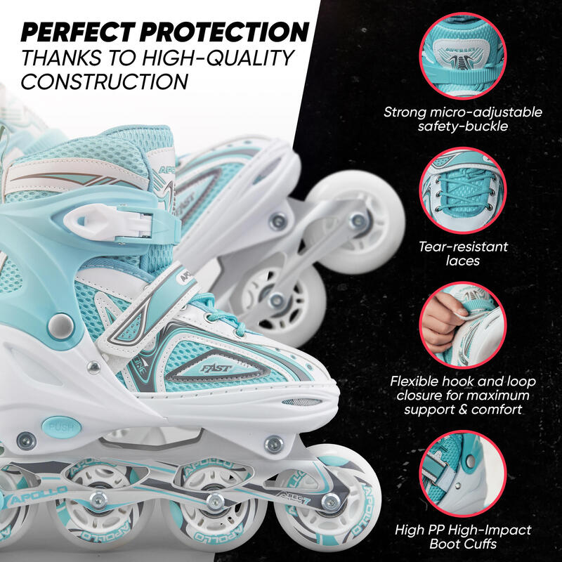 Patines en Línea Niña y Niño Super Blades X Pro S, M, L – Patines de Ruedas LED