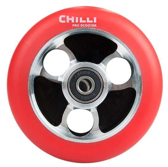 Roue de trottinette gomme moyeu alu Chilli 2/3
