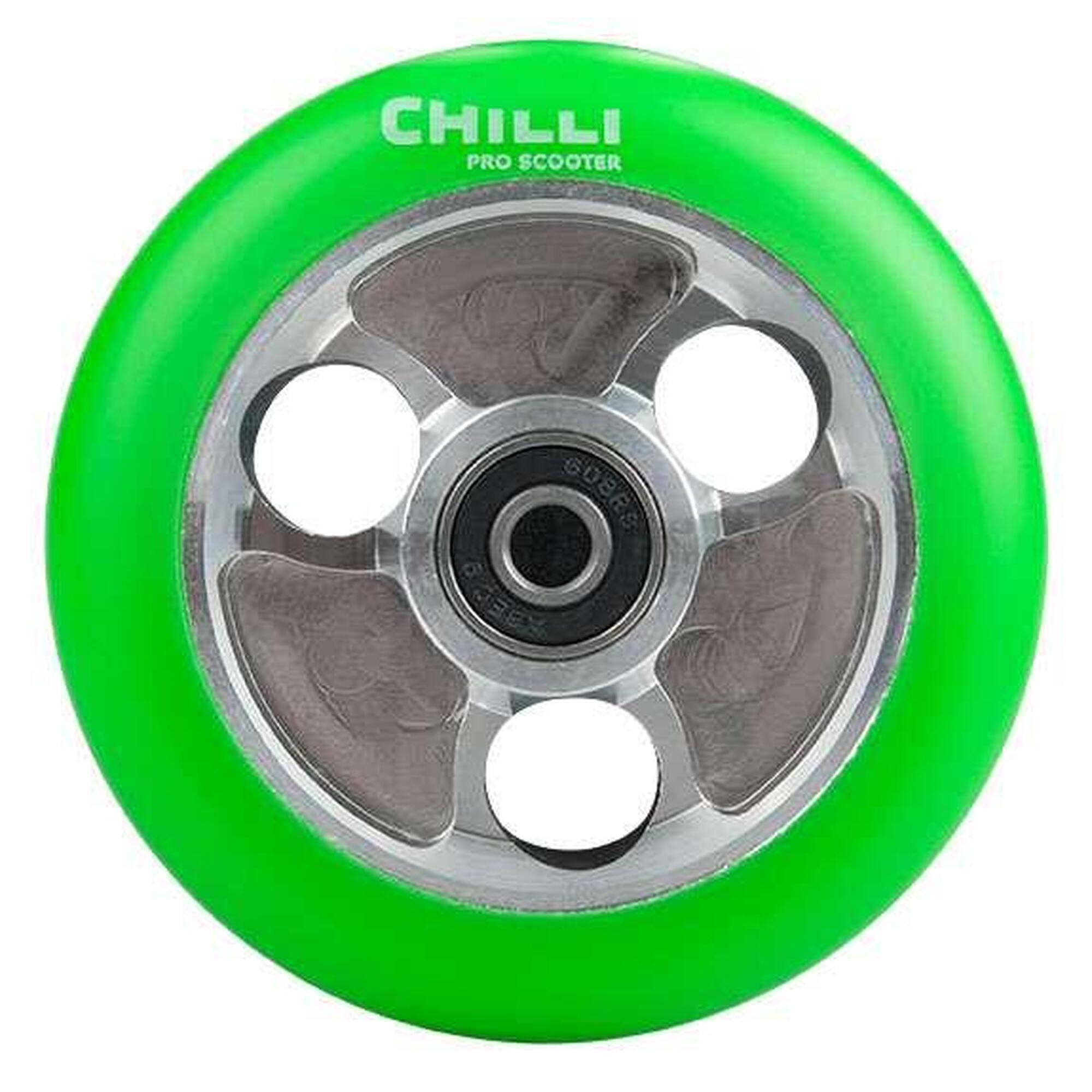 Roue de trottinette gomme moyeu alu Chilli          CHILLI PRO SCOOTER Roue de trottinette gomme moyeu alu ChilliCe produit n'est pas disponible en ligne, vérifiez le stock en magasin   