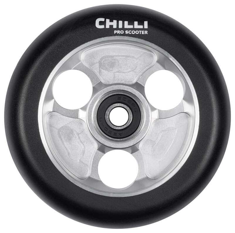 Roue de trottinette gomme moyeu alu Chilli 3/3