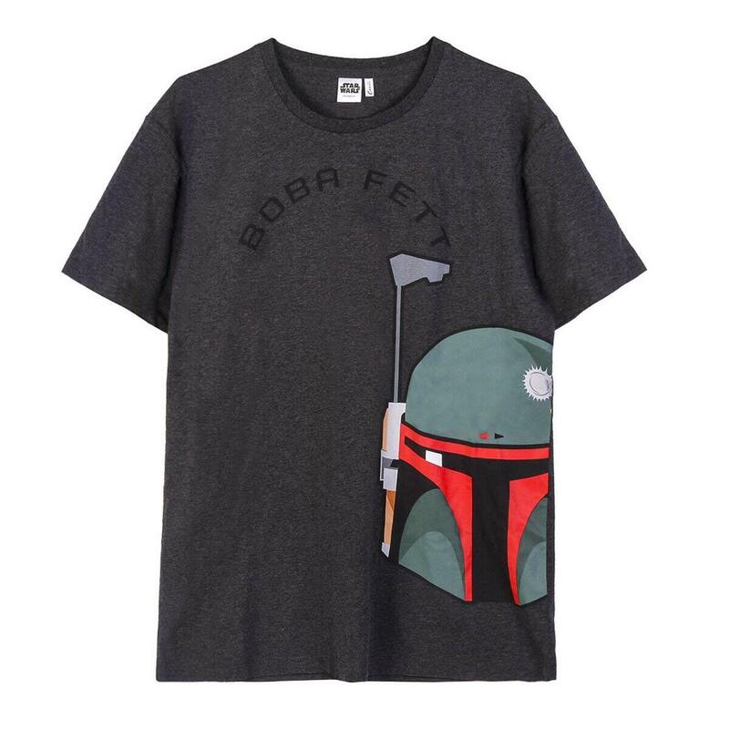 Camiseta de Manga Corta Hombre Boba Fett Gris