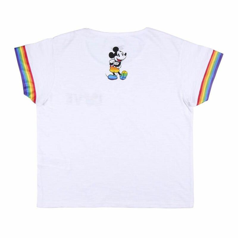 Camiseta de Manga Corta Mujer Disney Love Pride Blanco