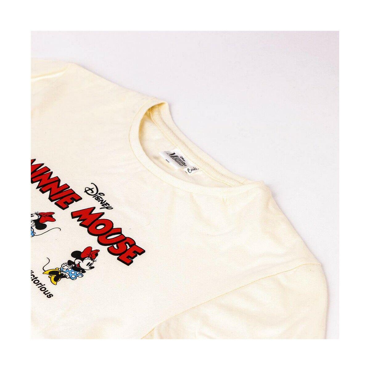 T shirt à manches courtes Enfant Minnie Mouse Beige 3/5