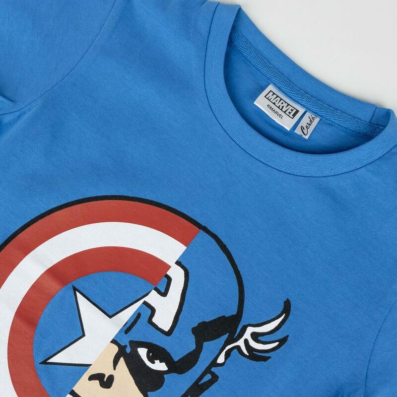 Camiseta de Manga Corta Infantil The Avengers Azul