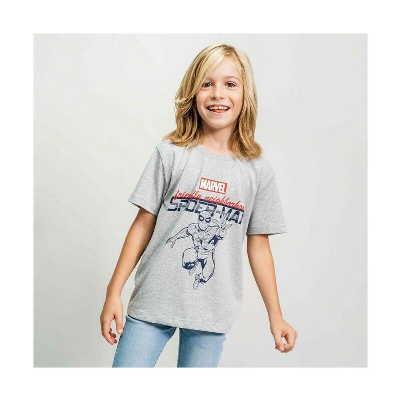 Tricou cu Mânecă Scurtă Spider-Man Gri