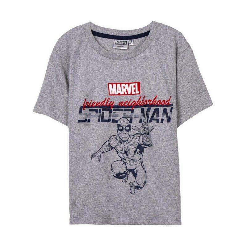 Camiseta de Manga Corta Spider-Man Gris