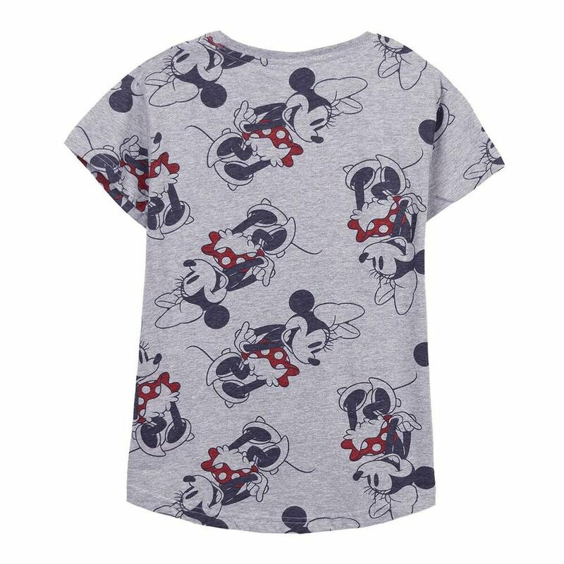 Camiseta de Manga Corta Mujer Minnie Mouse Gris