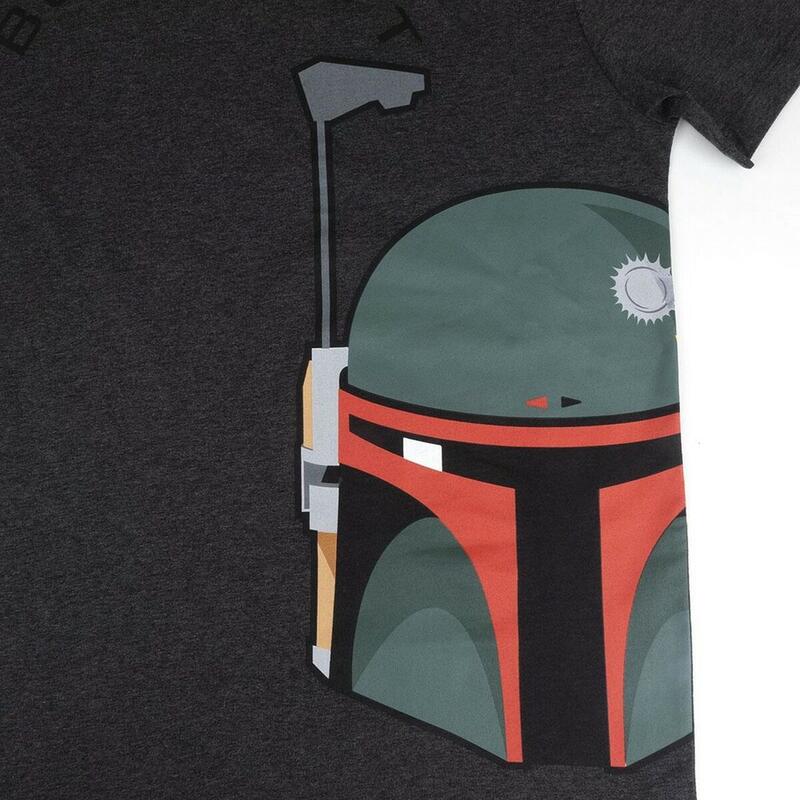 Camiseta de Manga Corta Hombre Boba Fett Gris