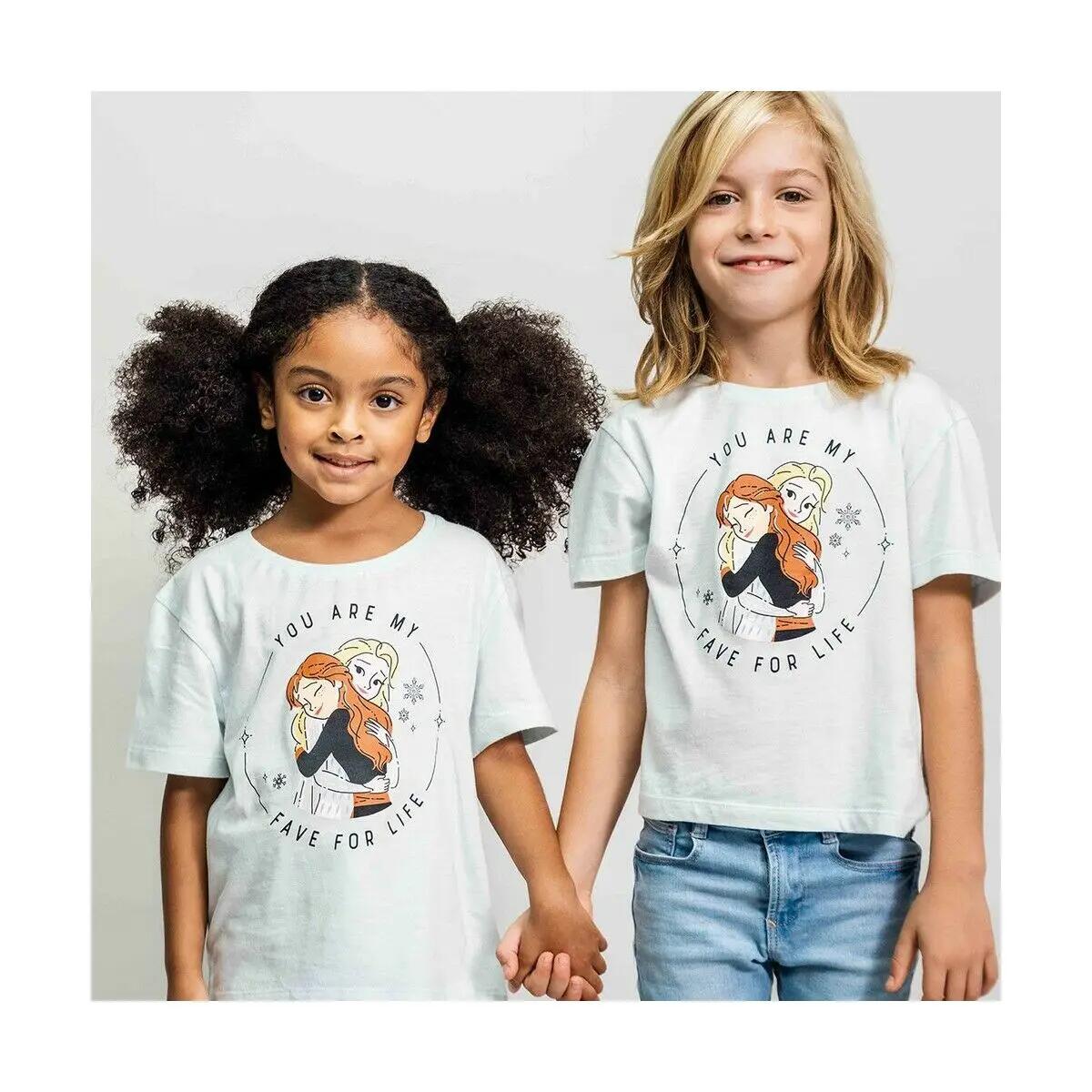Kurzarm-T-Shirt für Kinder Frozen Hellblau 2/5