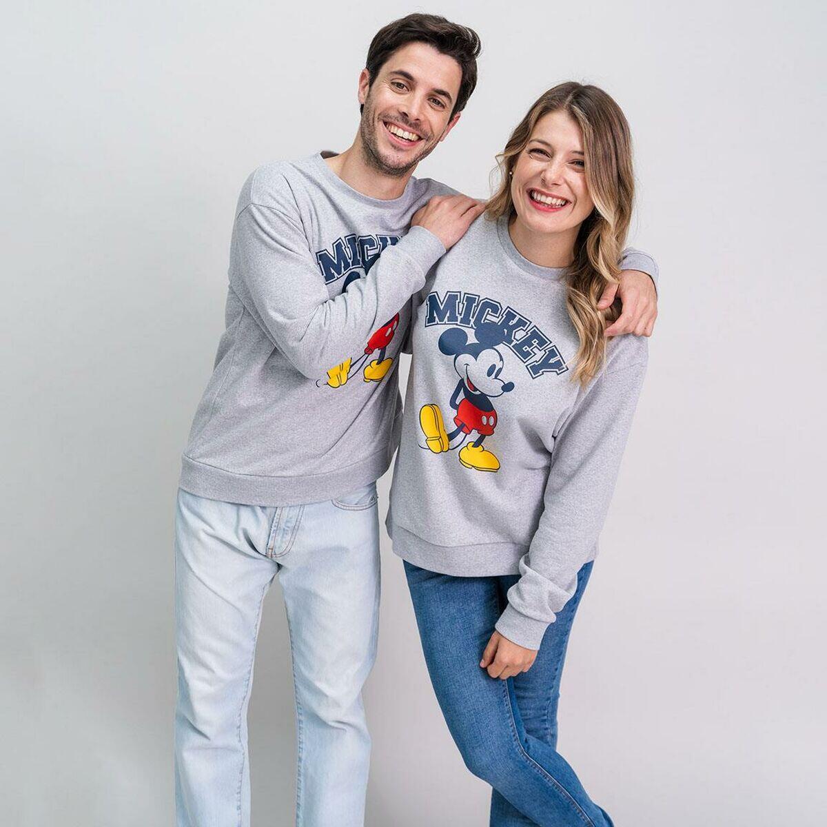 Felpa senza Cappuccio Unisex Mickey Mouse Grigio |  Disney