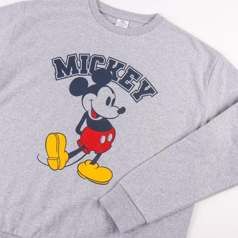 Felpa senza Cappuccio Unisex Mickey Mouse Grigio