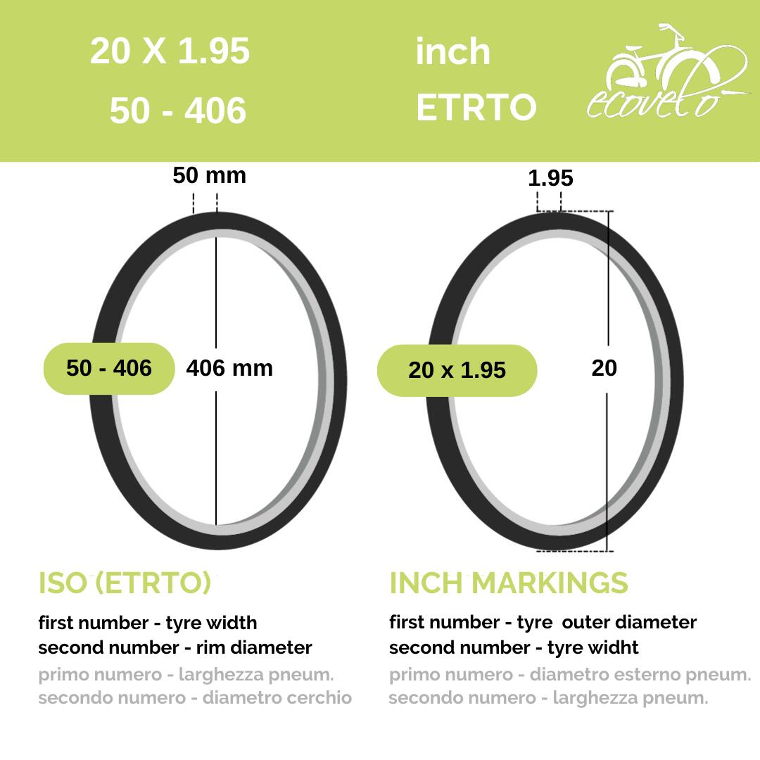 1 copertone 20 x 1.95 + camera pneumatici 20” BMX MTB bici  EV 2/4