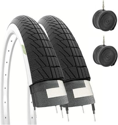 2 pneus 700x23C (23-622) + chambres à air, pneus route 700 x 23C valve Presta EV