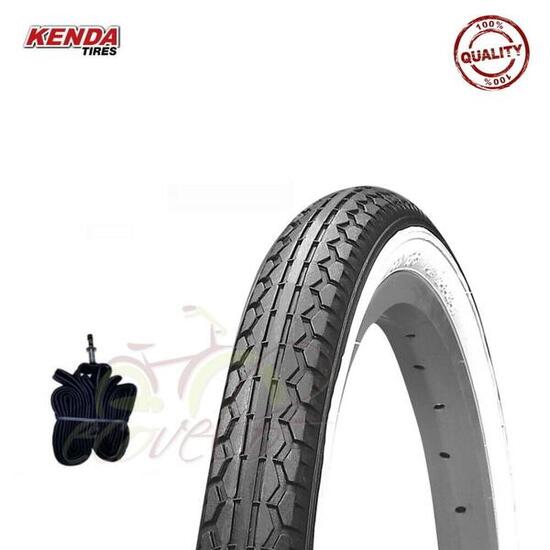 Band Kenda 20x1.75 (47-406)+binnenband, zwart/wit 20 x 1.75 racefiets EV