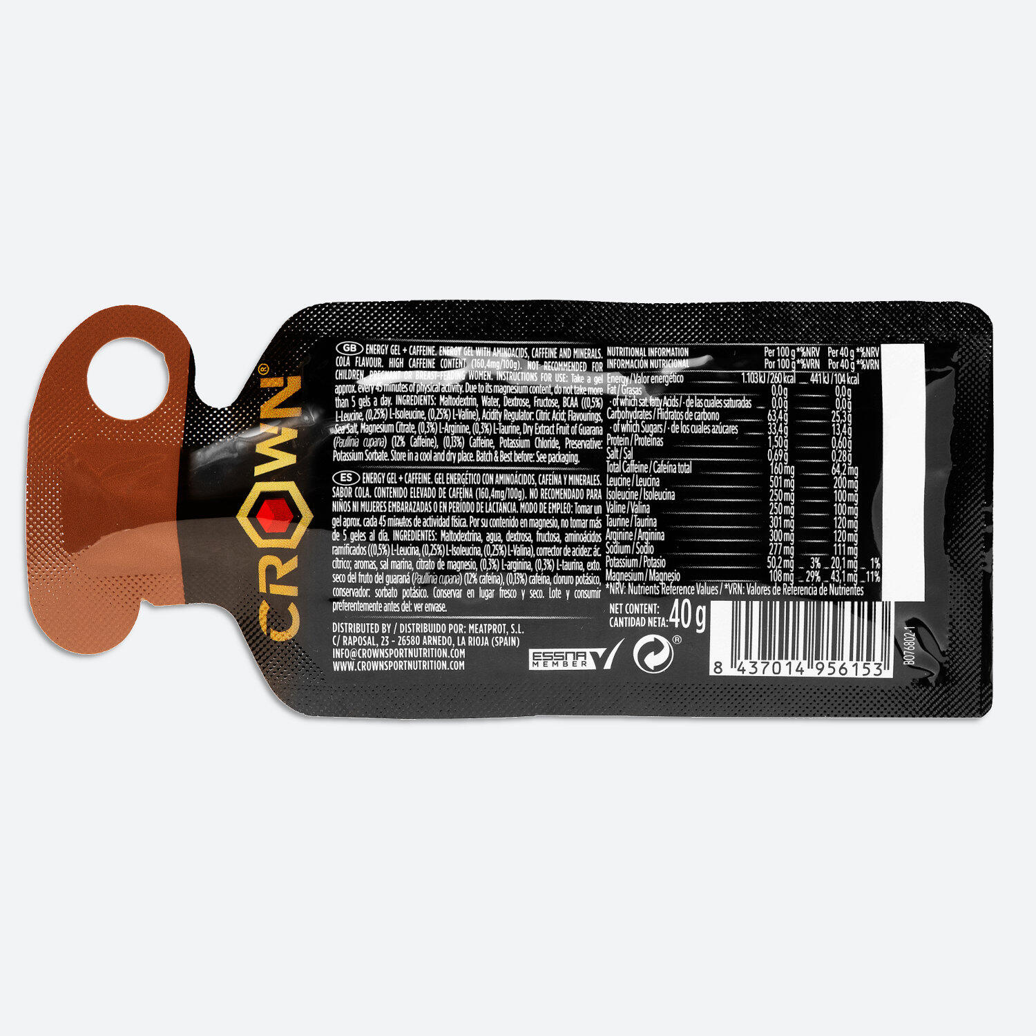 Caja de 12 geles energéticos ‘Energy Gel‘ de 40 g Cola con cafeína 3/8