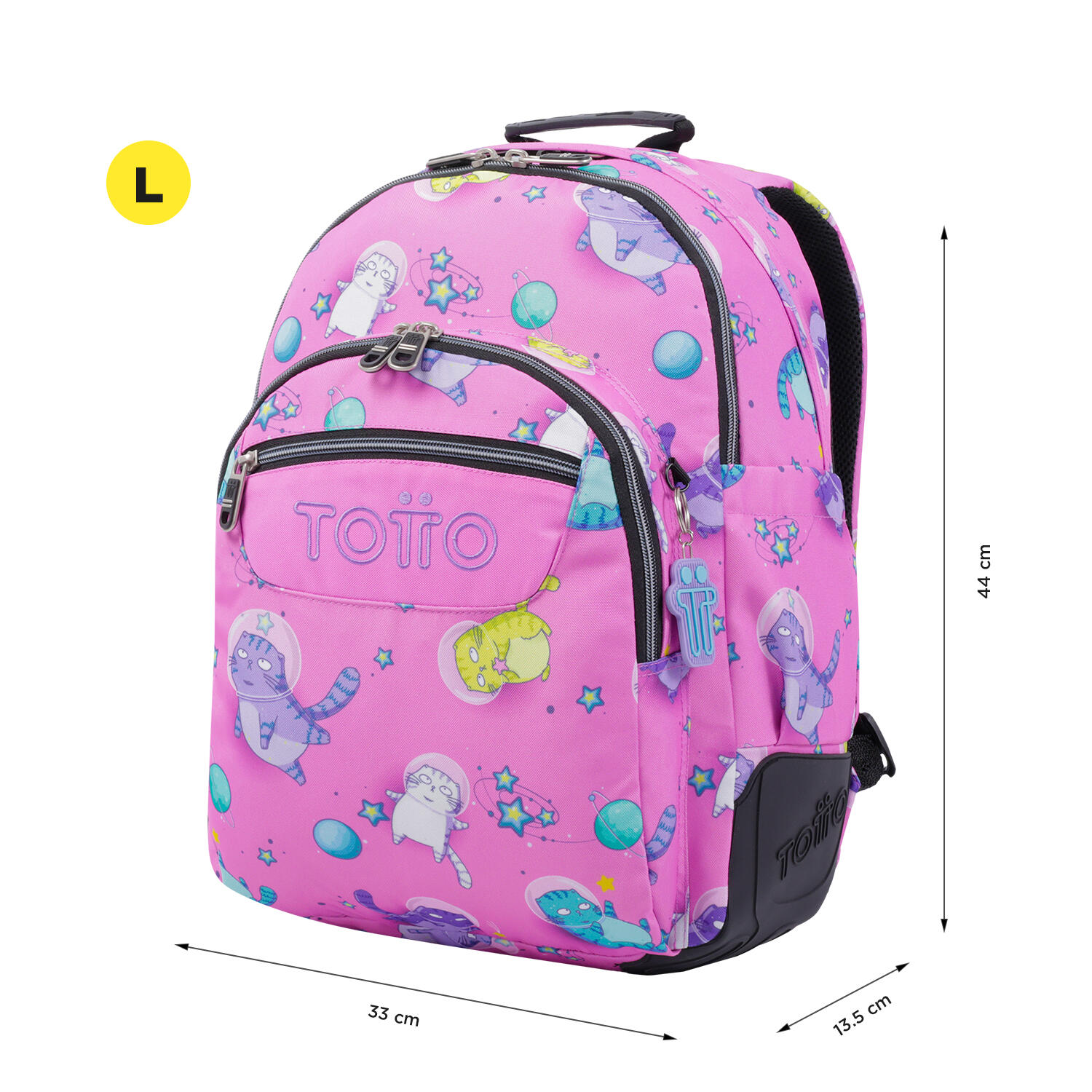 Totto Mochila escolar Crayoles Gatos Astronautas Poliéster 33 x44 x13.5 cm 2/5