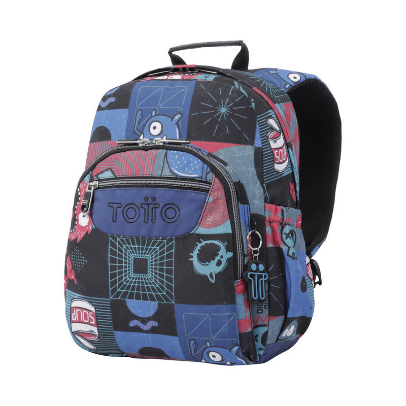 Mochila escolar  Gommas Totto cyber monstruos  15 L