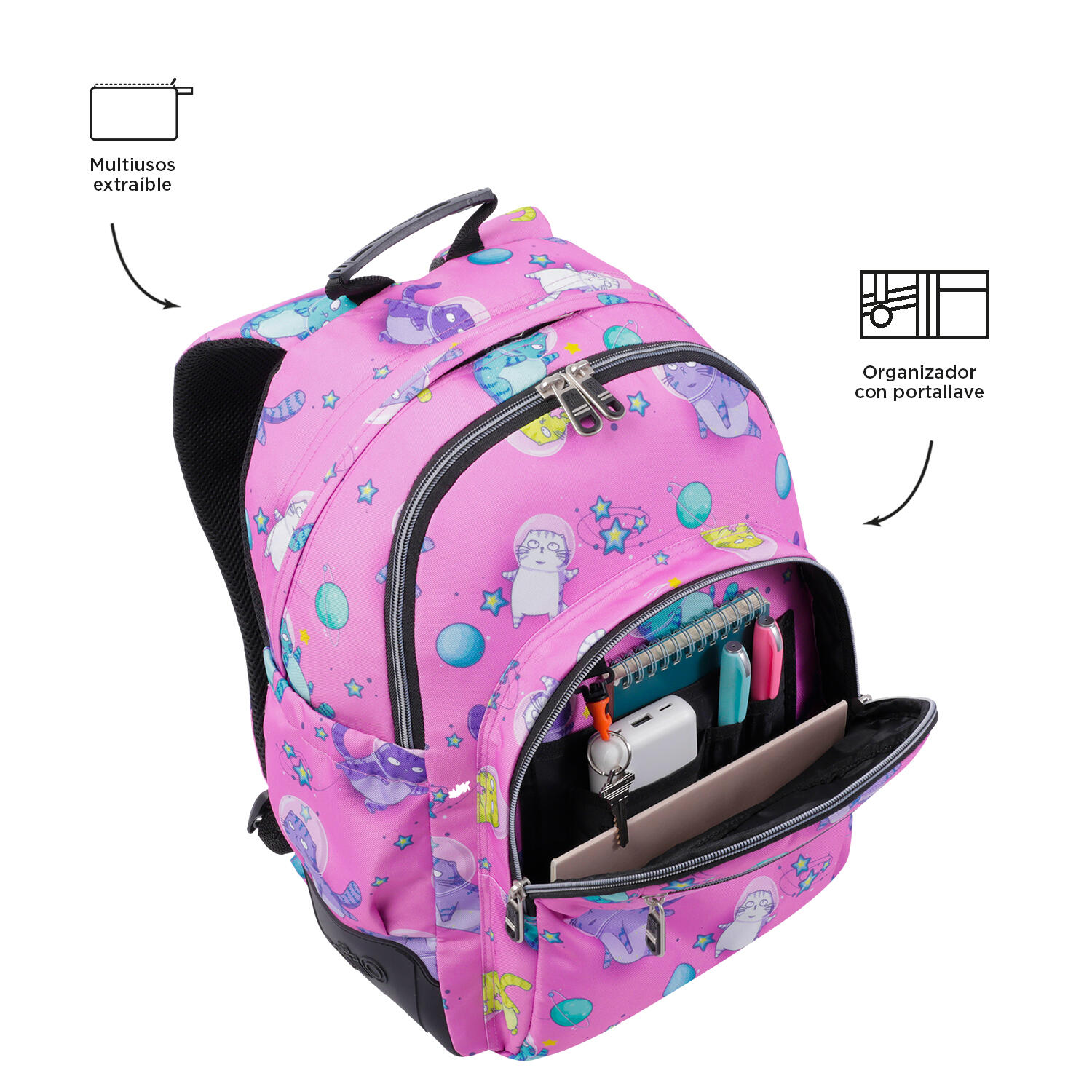 Totto Mochila escolar Rayol Astronautas Poliéster 33 x 44 x 13.5 cm 5/5