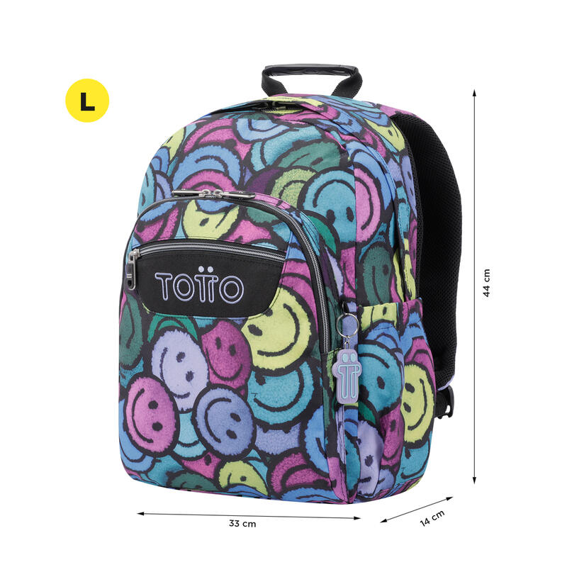 Mochila escolar Totto adaptable a carro emojis   20 L