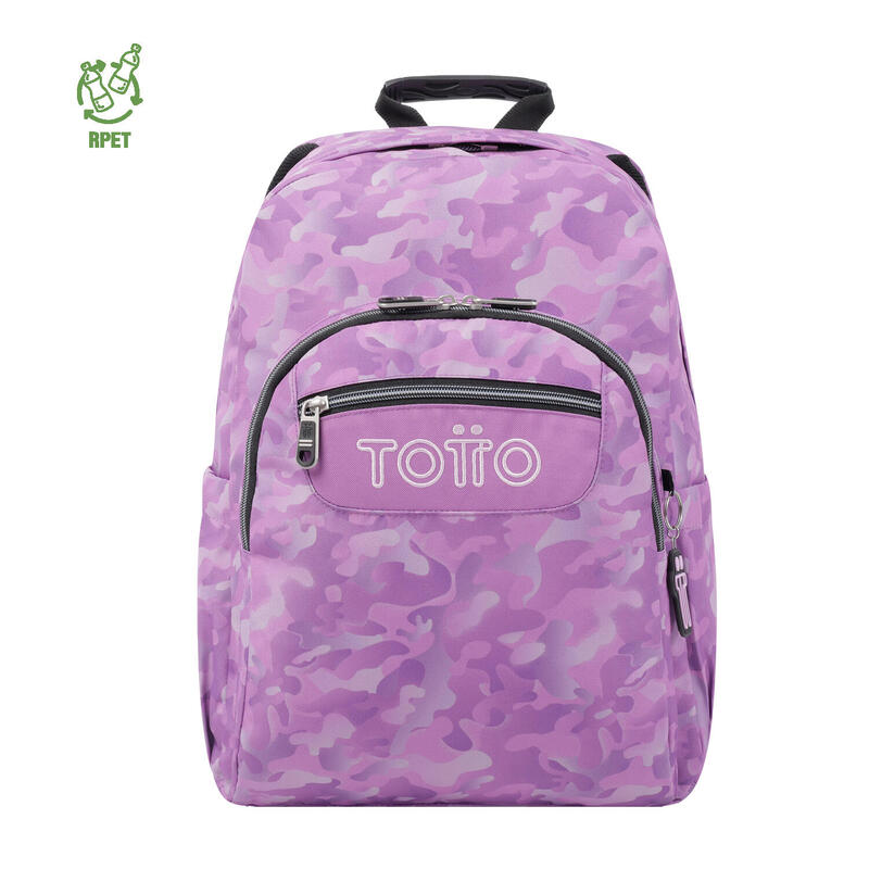 Mochila escolar Totto adaptable a carro camuflaje rosa  20 L