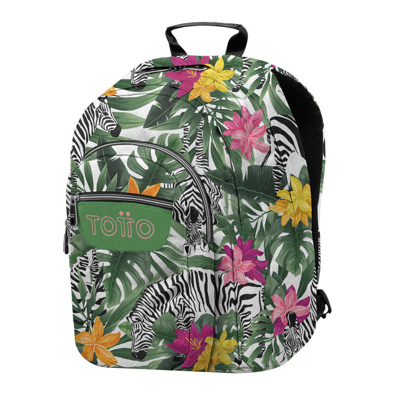 Mochila escolar  Lápiz Totto tropical cebras  17 L