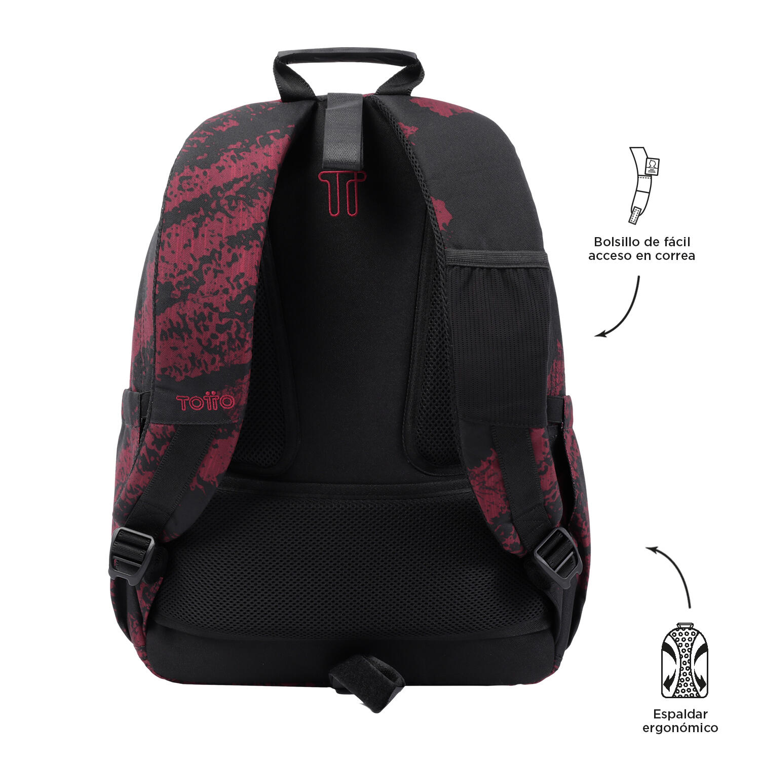 Totto Mochila escolar Acuareles Tiza roja Poliéster 33 x 44 x 14 cm 4/7