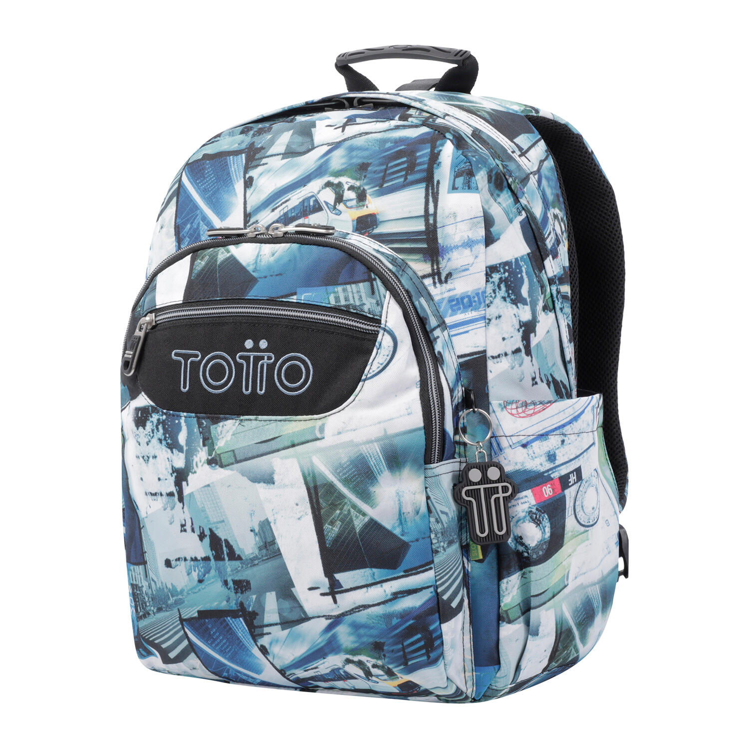 Totto Mochila escolar Acuareles Postales y casetes Poliéster 33 x44 x14 cm 2/5
