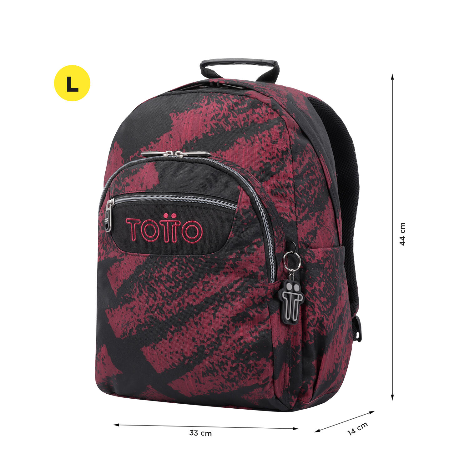 Totto Mochila escolar Acuareles Tiza roja Poliéster 33 x 44 x 14 cm 3/7