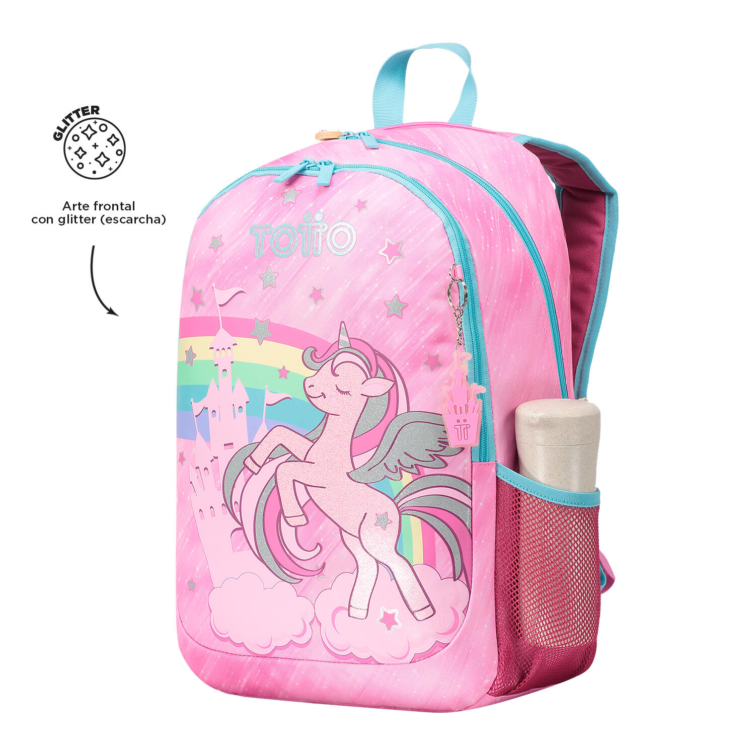 Totto Mochila escolar Fantasy Rosa Poliéster 31.5 x 46 x 14 cm 5/7