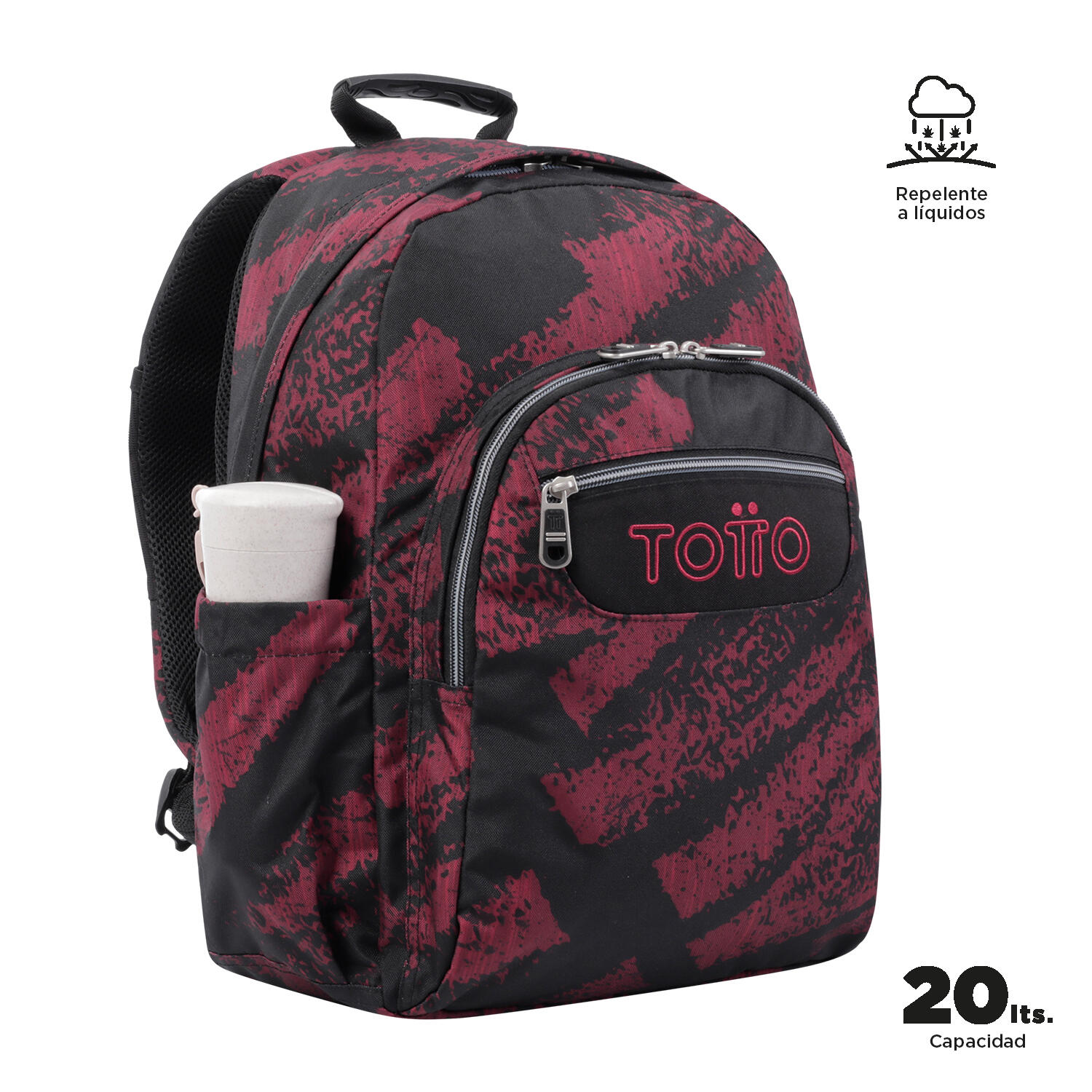 Totto Mochila escolar Acuareles Tiza roja Poliéster 33 x 44 x 14 cm 7/7