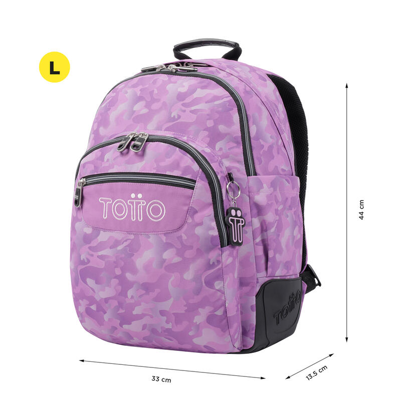 Mochila escolar  Crayoles Totto camuflaje rosa  20 L