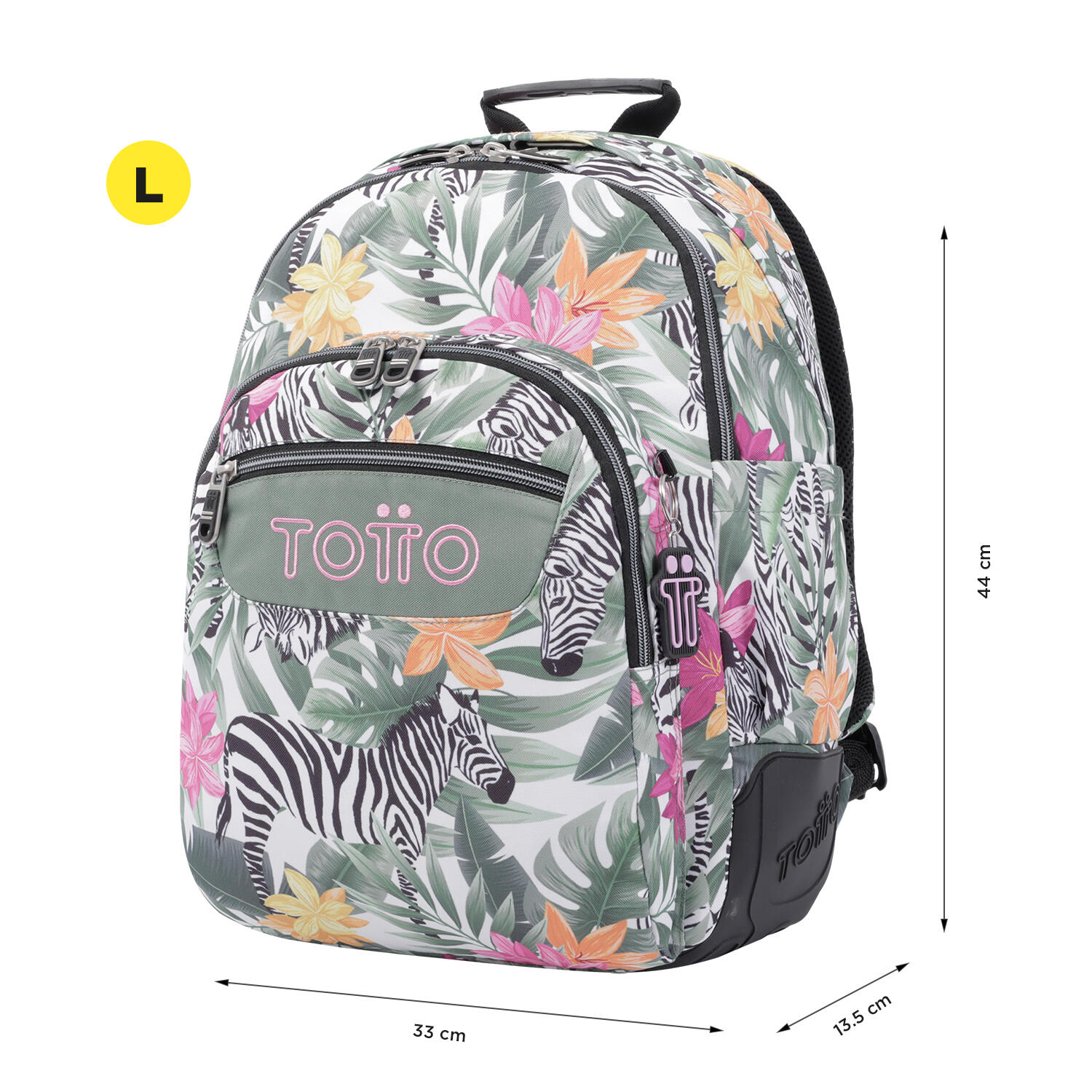 Totto Mochila escolar Crayoles Tropical cebras Poliéster 33 x44 x13.5 cm 3/5