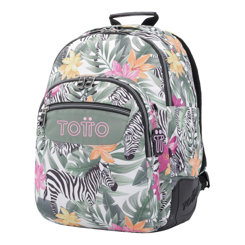 Mochila escolar  Crayoles Totto tropical cebras  20 L