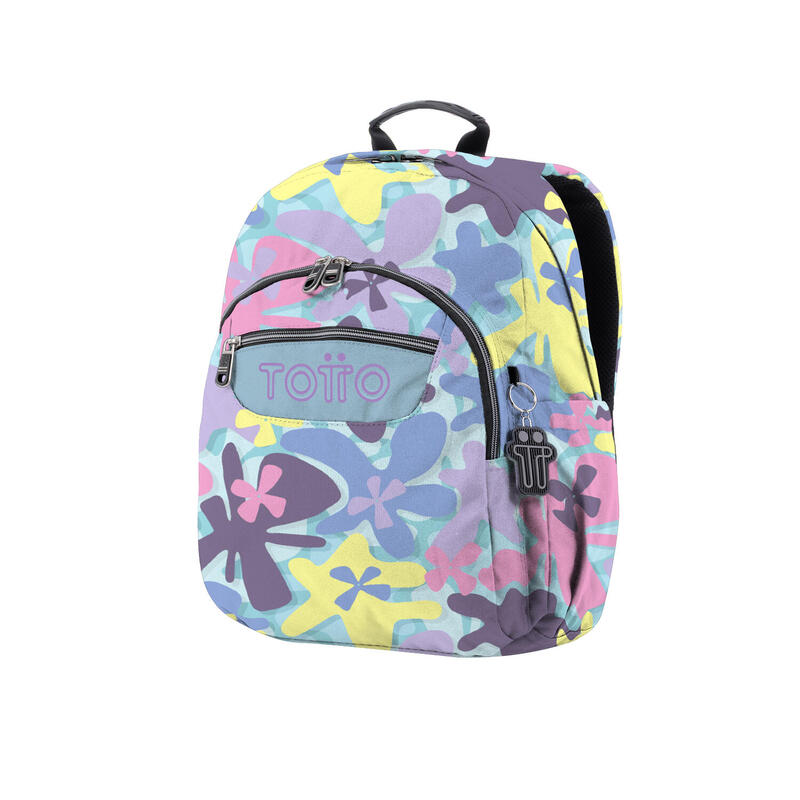 Mochila escolar  Tempera Totto flores hawaianas   11 L