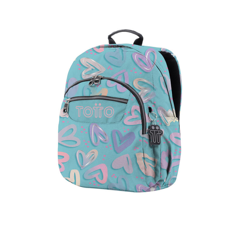 Mochila escolar  Tempera Totto corazones pintados   11 L