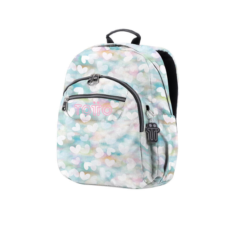 Mochila escolar  Tempera Totto corazones pastel   11 L