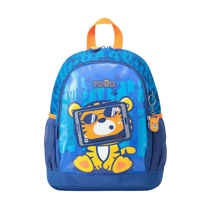 Mochila escolar  Little Avatar Totto mediana de tigre y pantalla   12 L