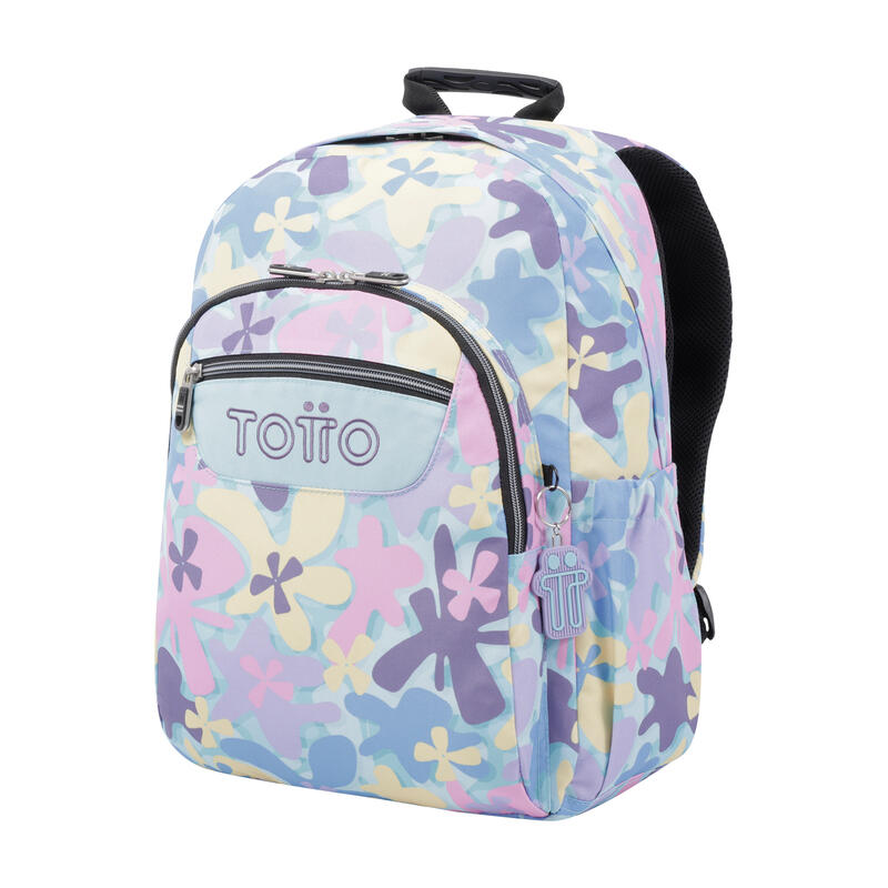 Mochila escolar Totto adaptable a carro flores hawaianas  20 L