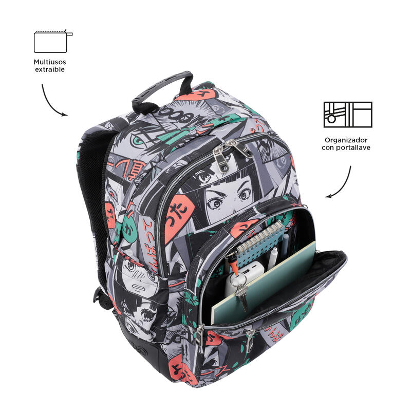 Mochila escolar  Crayoles Totto manga   20 L